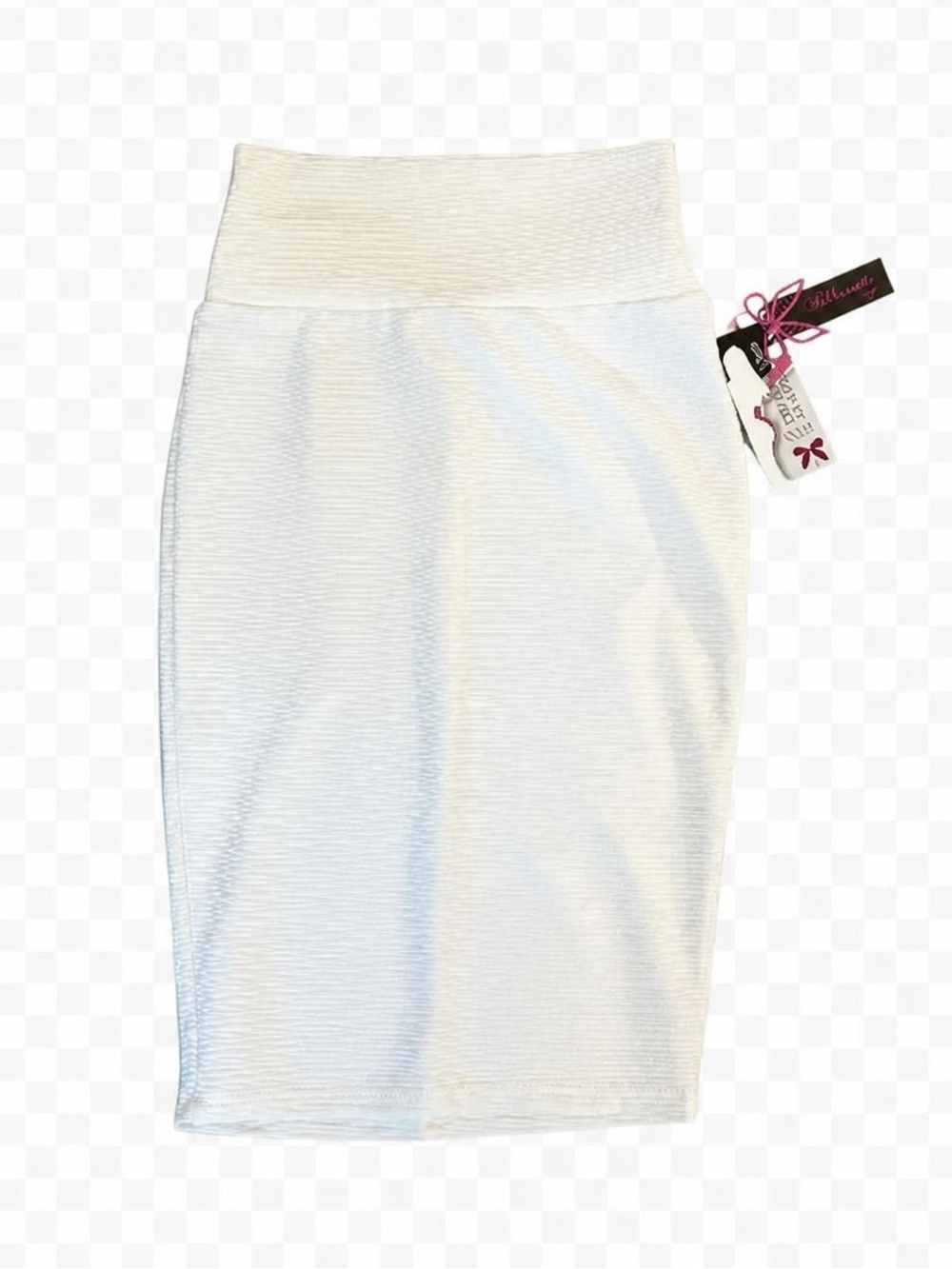 Silhouette NYC Ivory Ribbed High-Waist Pencil Skirt Size Small